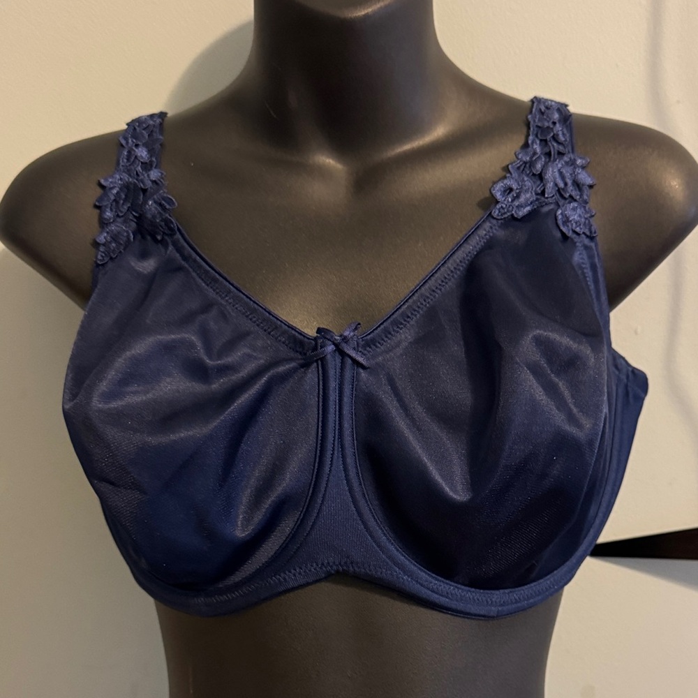Dominique intimate, apparel Deep Blue Lace Accent Bra